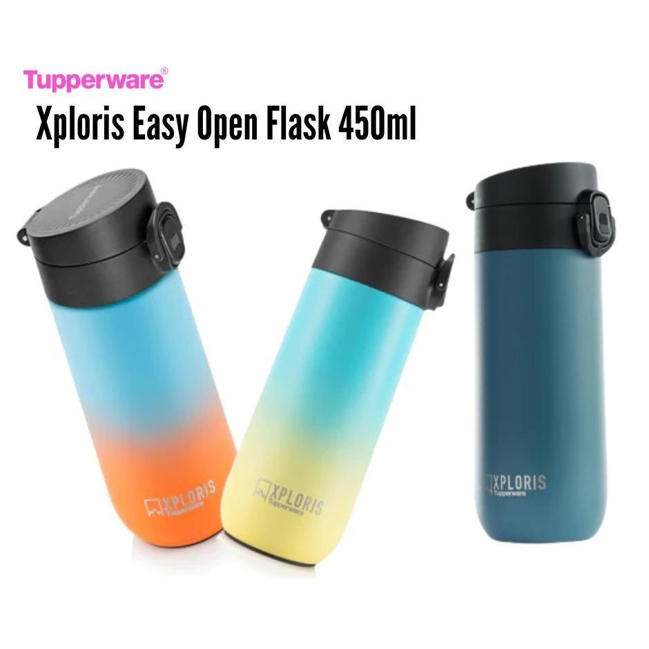 Tupperware Xploris Easy Open Flask 450ml Thermos Hot Water Cold Drink