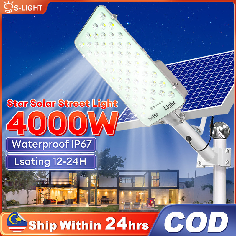 Lampu Solar Light Outdoor Waterproof Lighting 4000W Lampu Jalan Solar