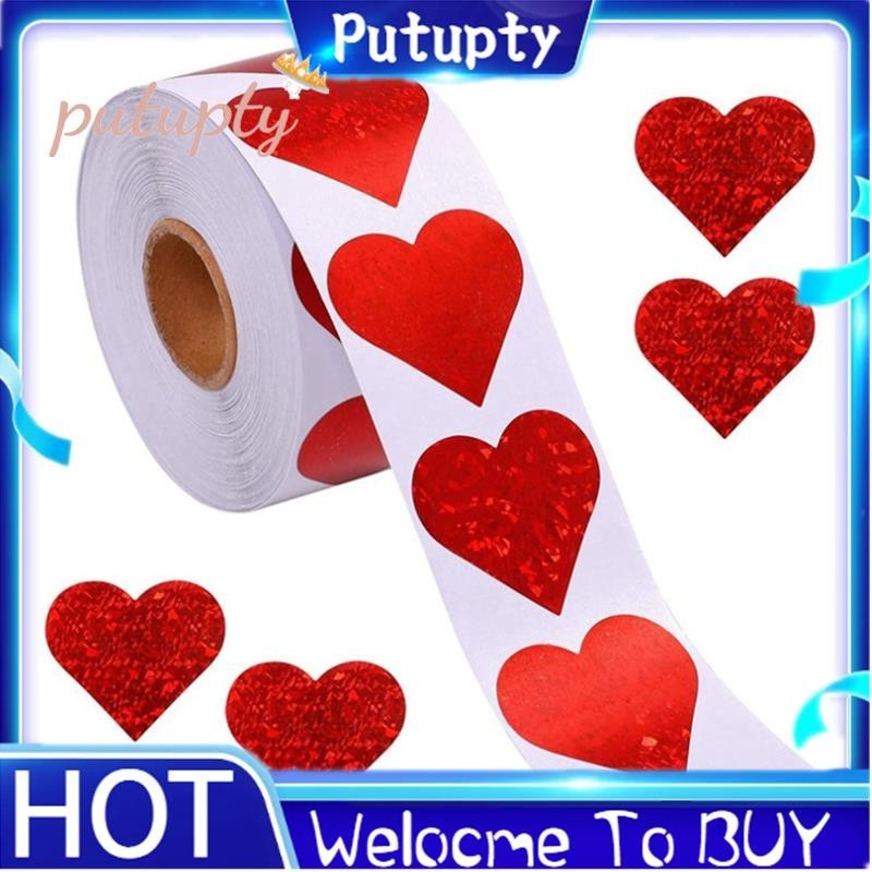 Putupty Valentine S Day Glitter Heart Stickers Red Heart Stickers