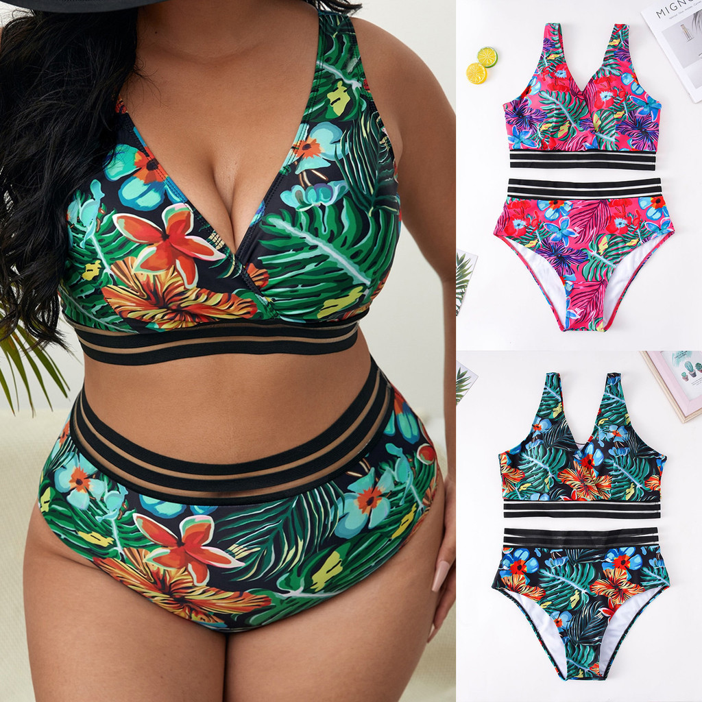 Summer Swimsuits Women Bikini Set Rich Colors Floral Print Low Cut