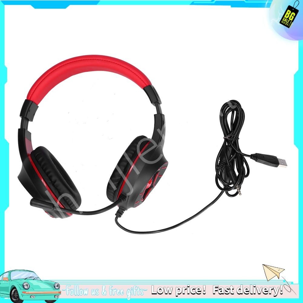 Haijiemall Wired Gaming Headset Luminous Headphones Noise Reduction For