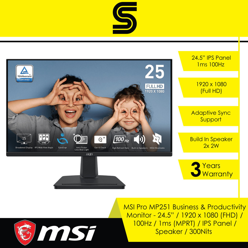 Msi Pro Mp Business Productivity Monitor X Fhd