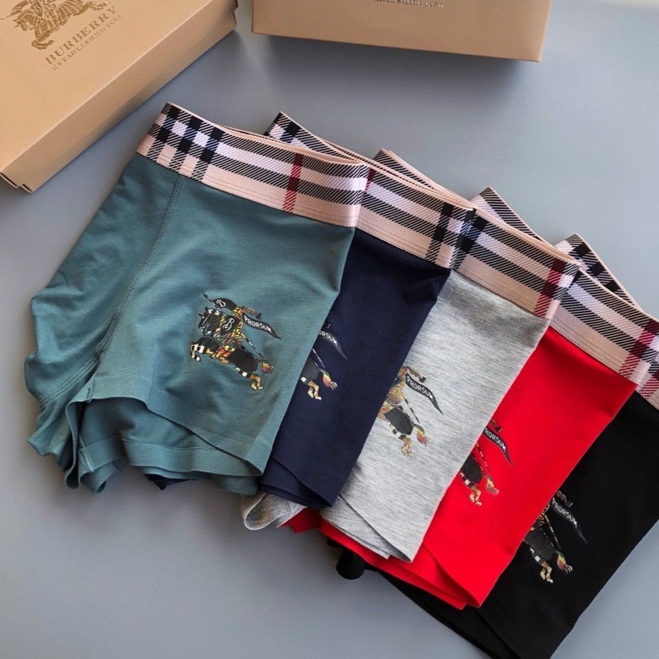 BURBERRY 3 Pack Trendy Men S Pure Cotton Ice Silk Modal Style Sweat