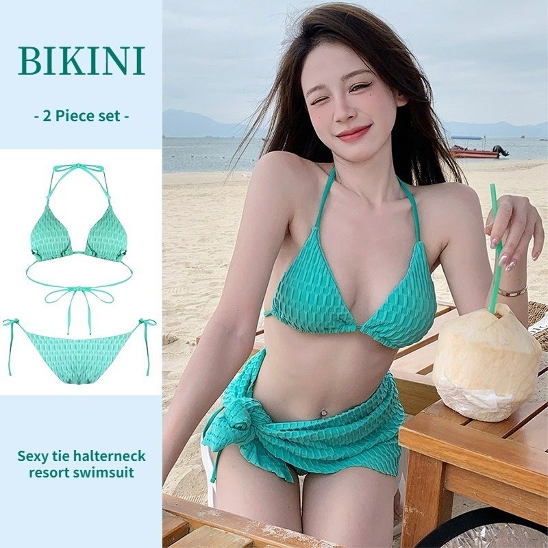 Swimsuit Women S Sexy Striped Green Bikini Two Piece Swimsuit Vacation