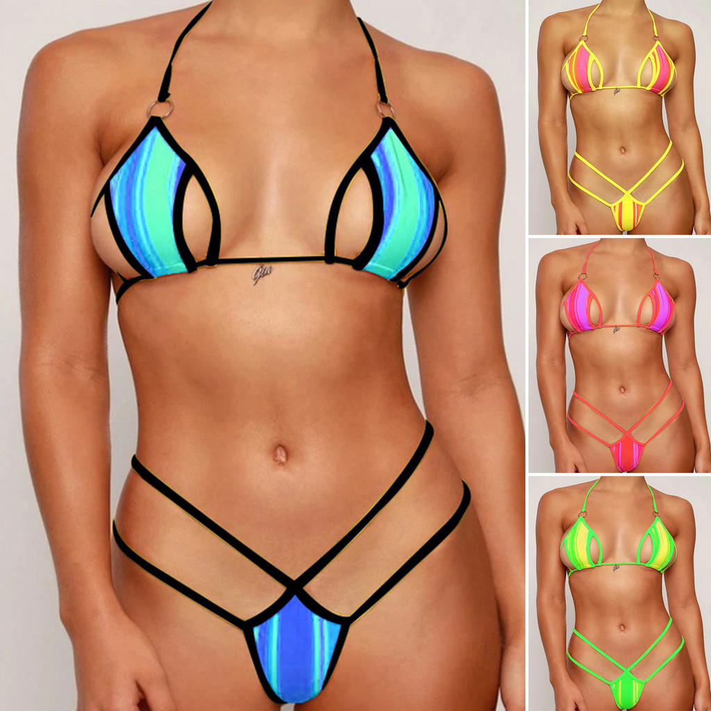 Swimsuit Bikini Women Swimsuit Hollow Lace Up Split Type Sexy Push Up