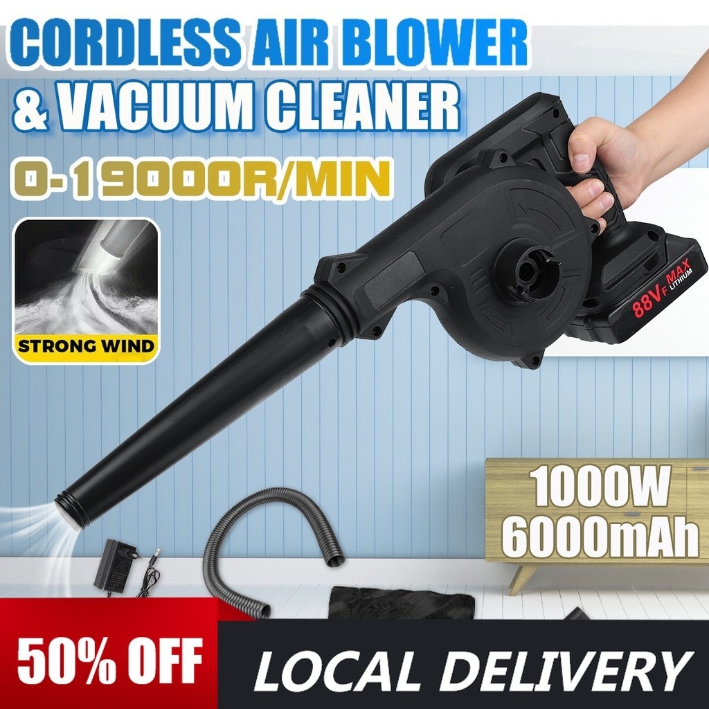 1000W 2 In 1 Cordless Electric Air Blower Vacuum Cleannig Blower