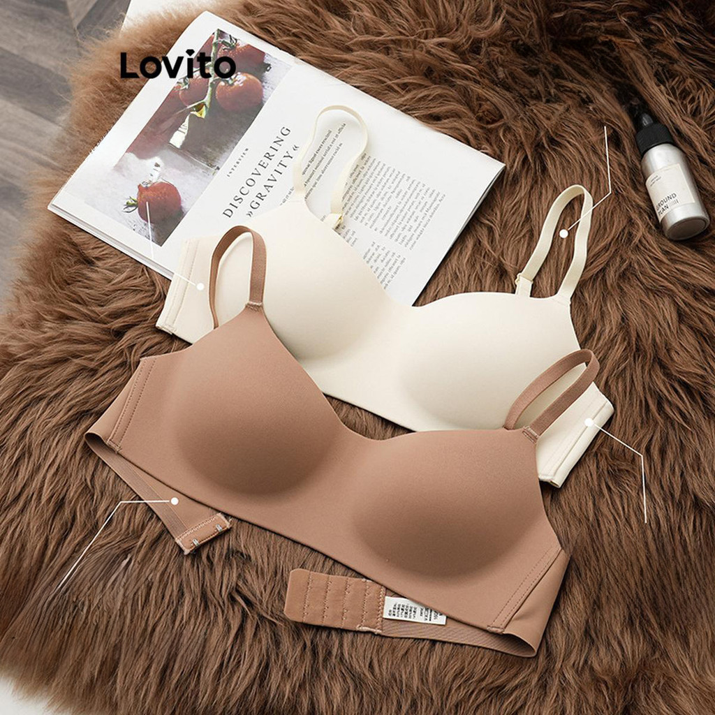 Lovito Sexy Plain Basic Bralette For Women Lne Bralette Basic