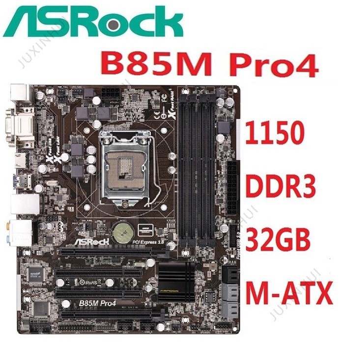 ASRock B85M Pro4 LGA 1150 DDR3 Boards 32GB USB2 0 USB3 0 B85 B81 B85M