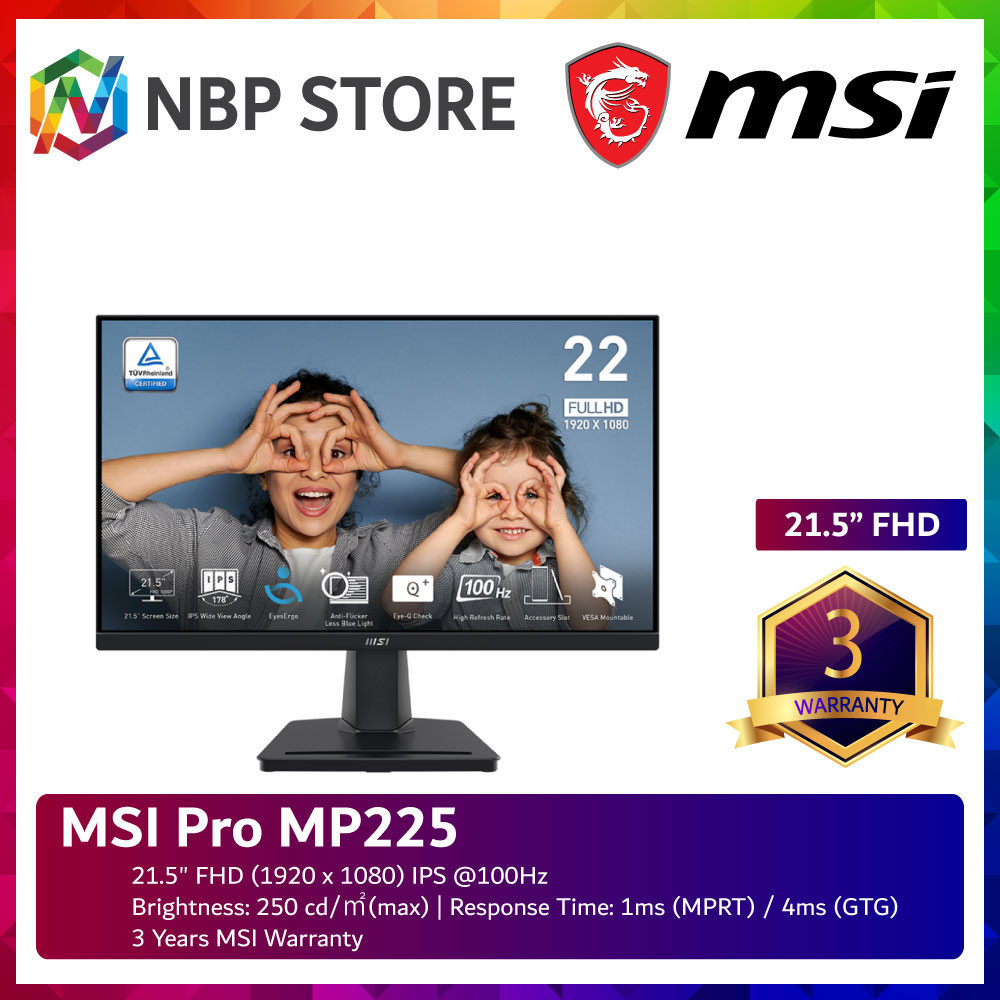 Msi Pro Mp Fhd Hz Flat Monitor Hdmi Vga Yrs Warranty