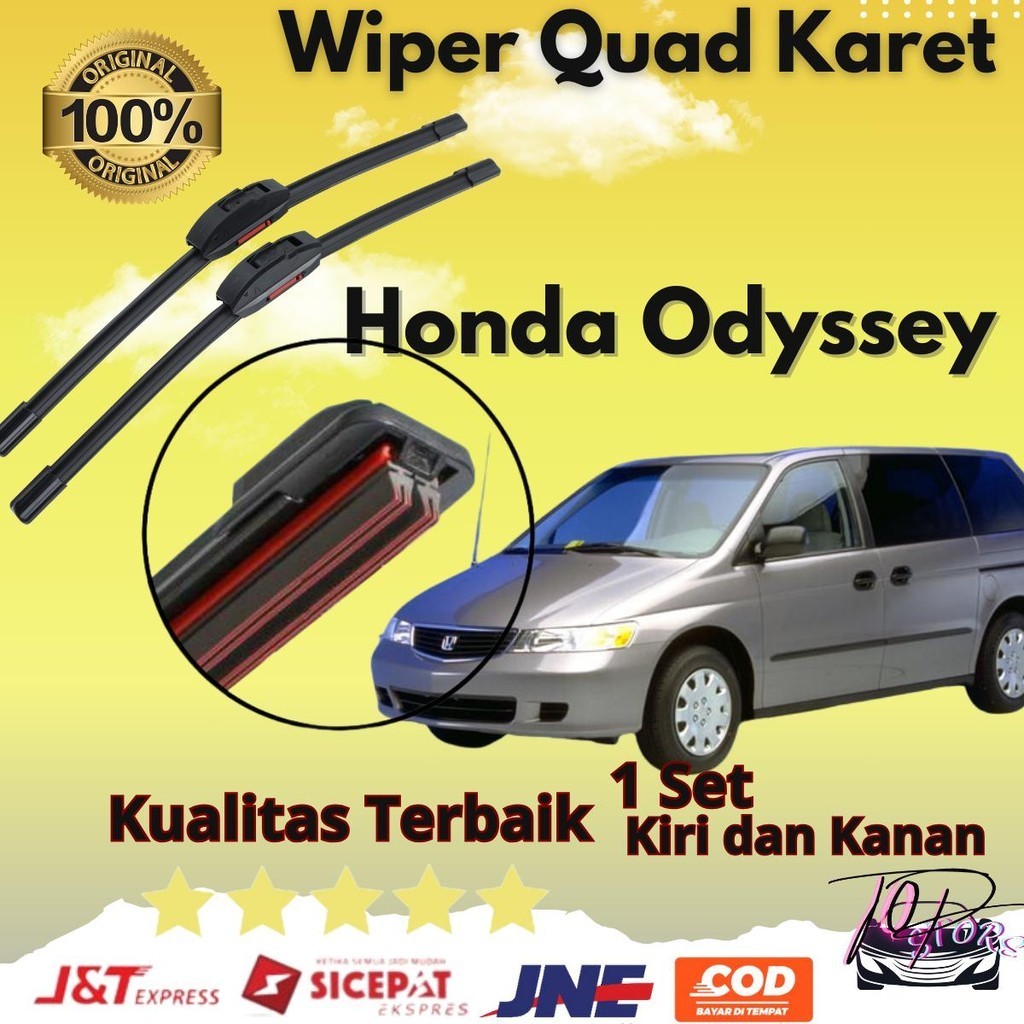 Honda Odyssey Frameless Rubber Quad Wiper Set Left And