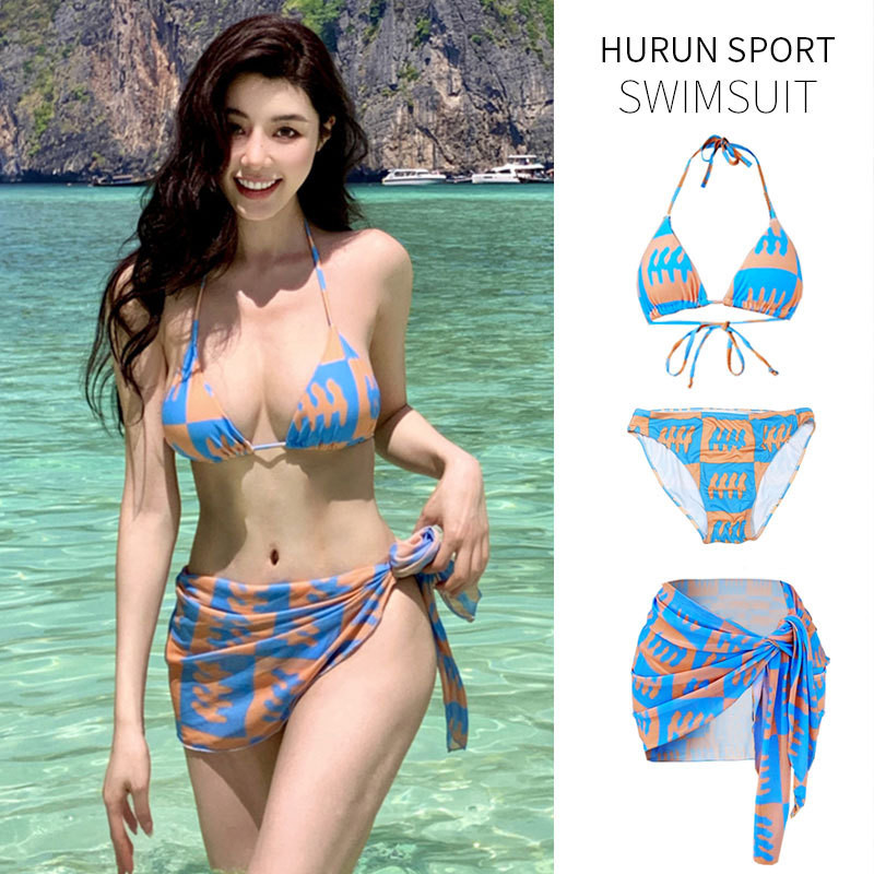 Swimsuit Women Cross Border Bikini Chest Pad Three Piece Set Sexy