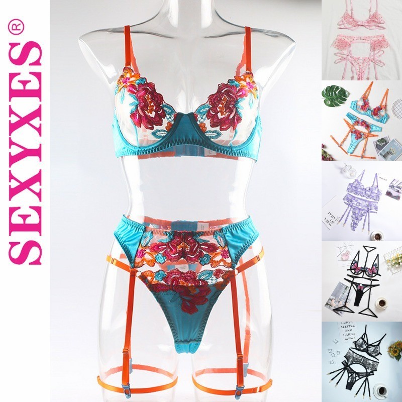 Multicolor Embroidery Sexy Lingerie Set Floral Women S Underwear Bra