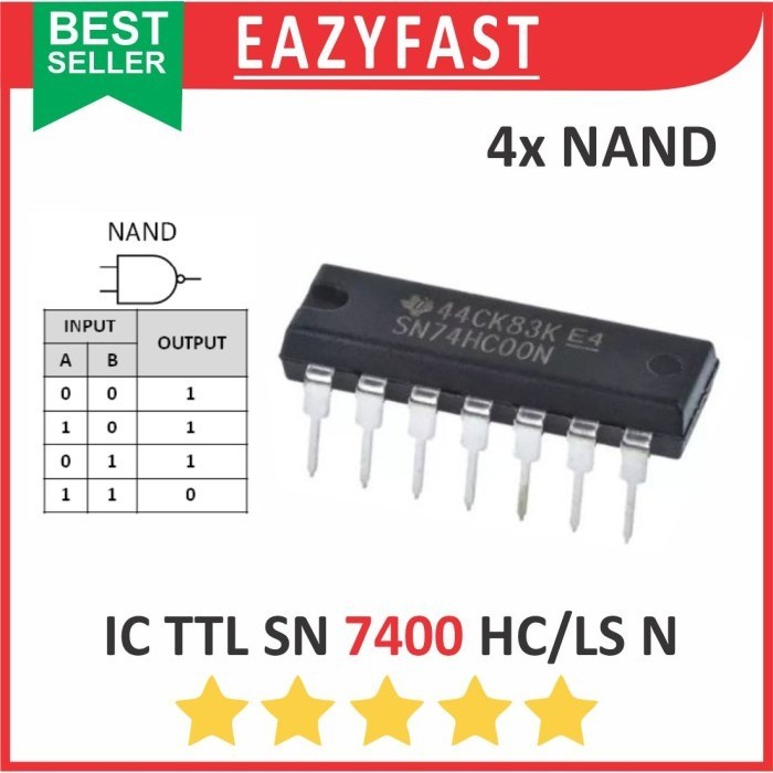 Ic TTL SN 7400 N HC LS DIP Logic Gate NAND Logic Gate SN74HC00 SN74LS00