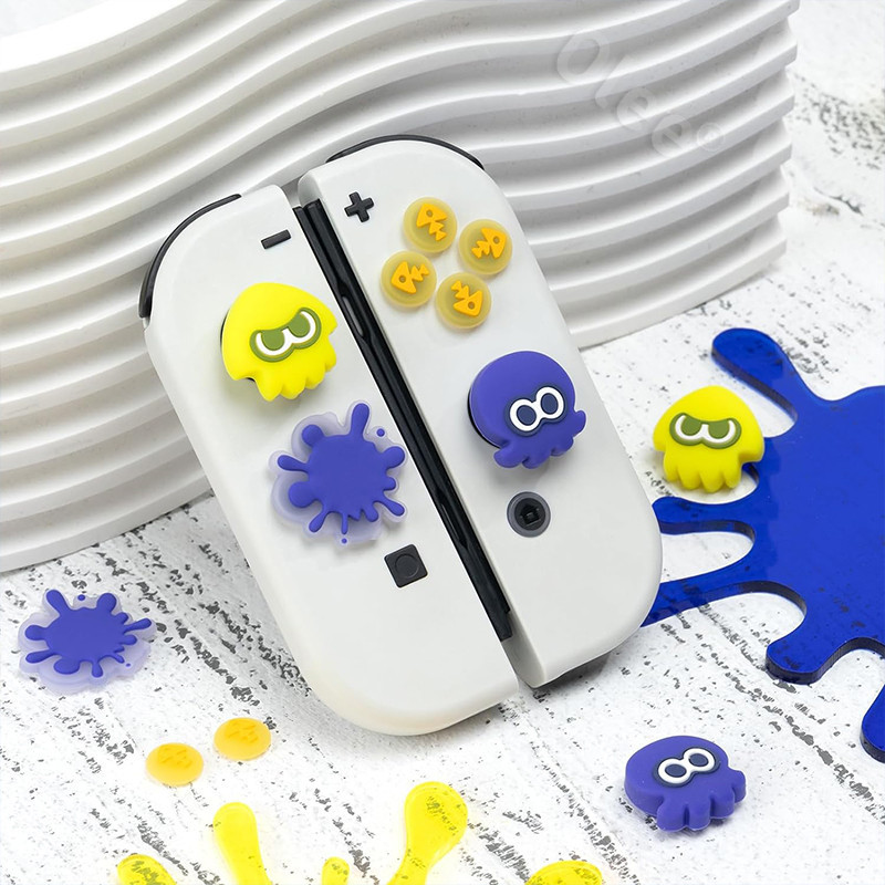 Cute Switch D Pad Button Caps Silicone Thumb Grips Set Abxy Key