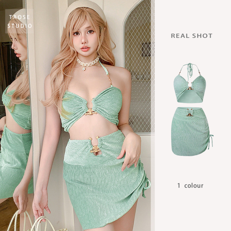Female Split Three Piece Sexy Bikini Swimsuit Seaside Vacation Hot