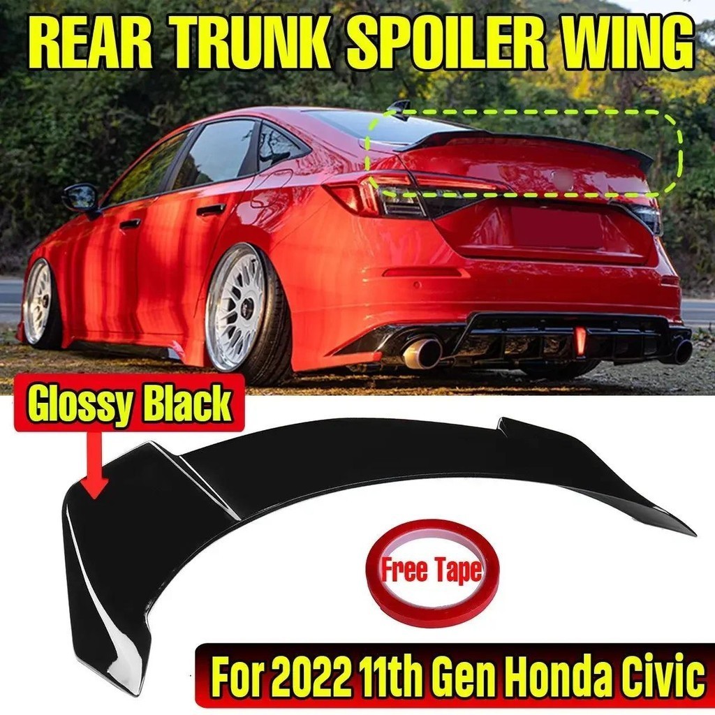 Car Rear Spoiler Wing Lip Extension For Honda Civic 11th 4 Door Sedan