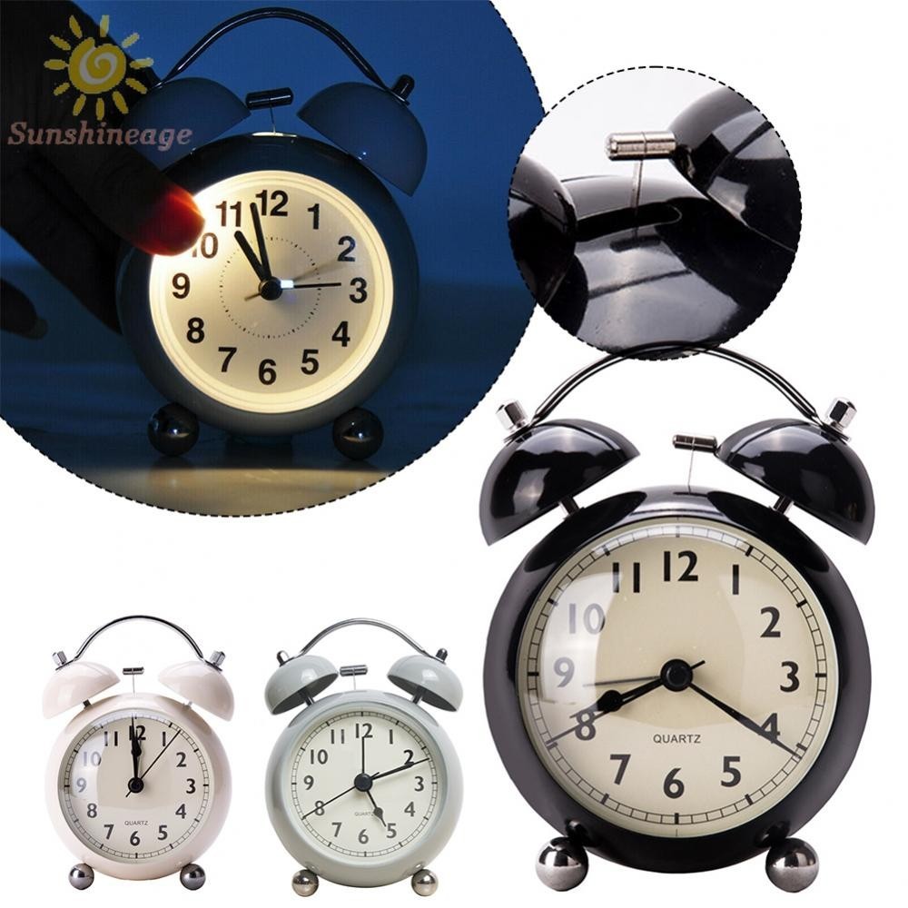 Vintage Alarm Clock Twin Bell Extra Loud Battery Classic Backlight