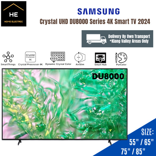 SAMSUNG 50 55 65 75 85 Inch Crystal UHD DU8000 Series 4K