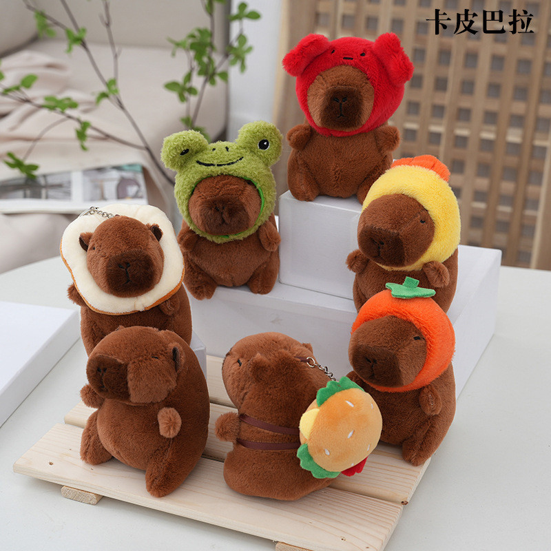 Capybara Doll Plush Toys Pillow Capybara Keychain Cute Pendant Birthday