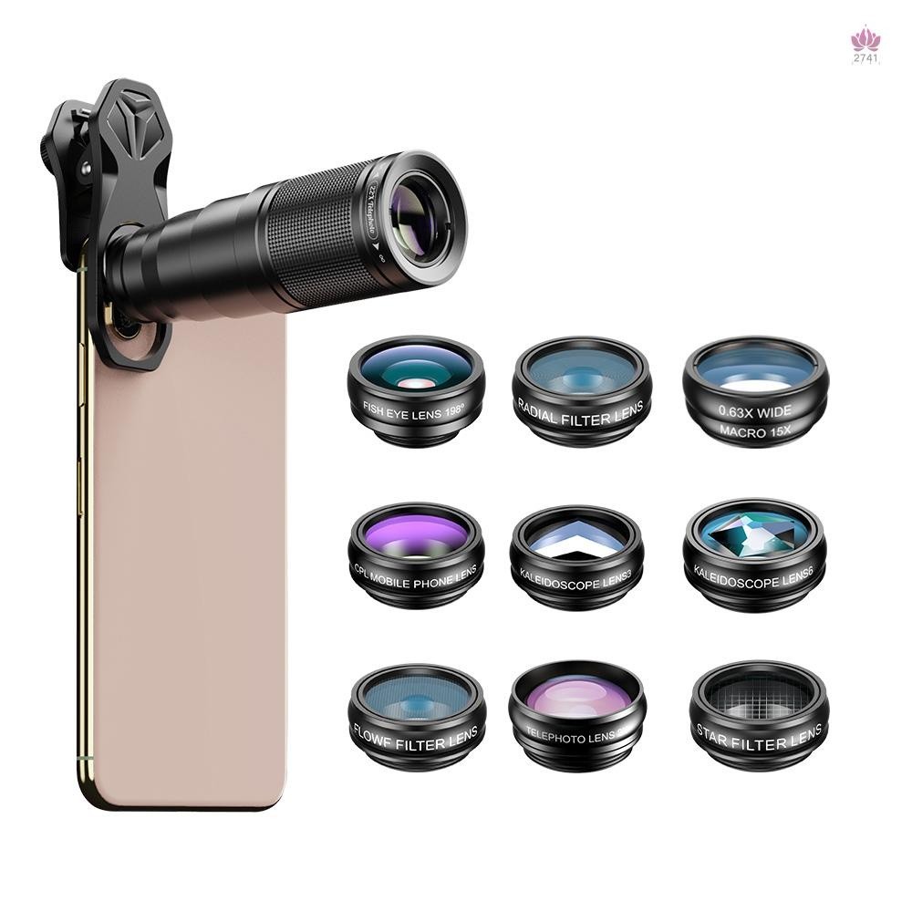 Apexel Camera Lens Kit With X Telephoto Lens And Wide Angle Lens For