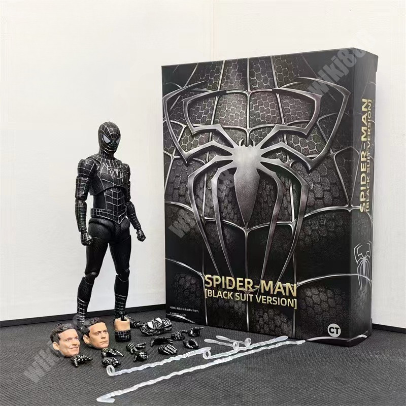 CT Spider Man Black Suit Tobey Maguire SHF SpiderMan Movable Joints