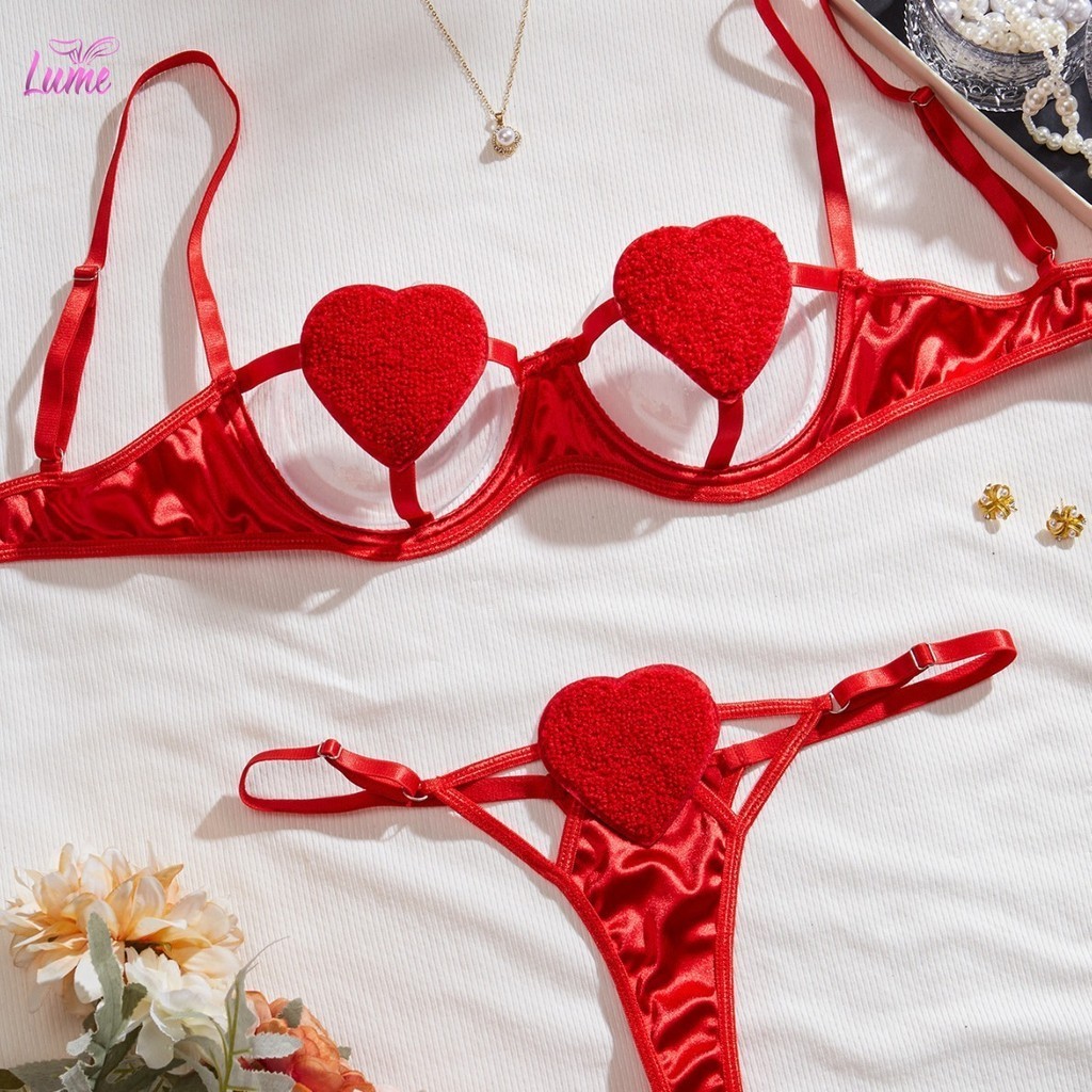 Plus Size Women Pajamas Sexy Lingerie Set Bikini Set Bras Set Silk