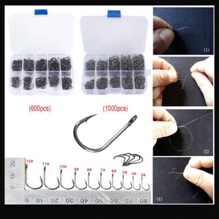 Mata Kail 1000pcs Box 3 12 Fishing Hook Set High Carbon Steel Fish