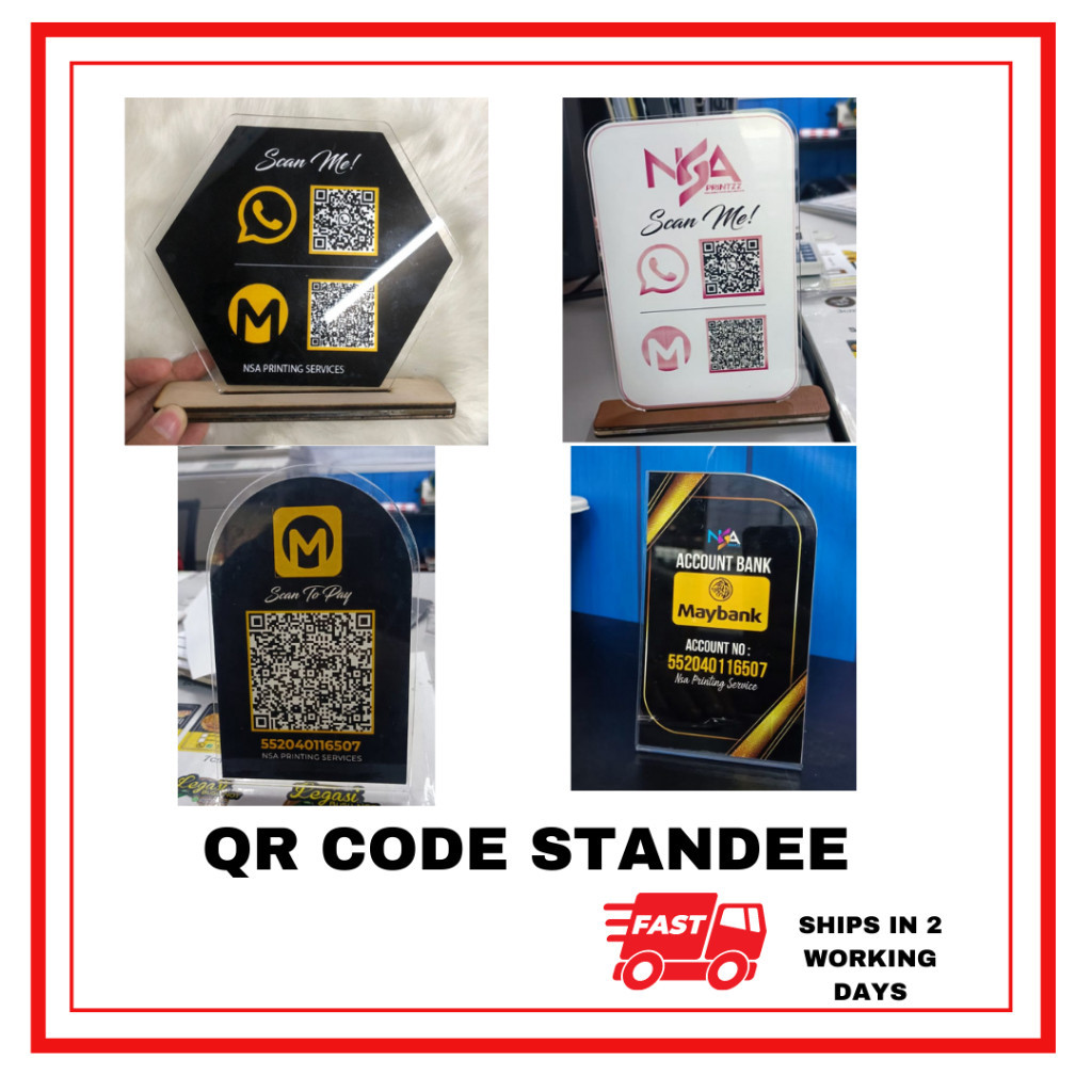 Qr Code Standee Cashless Stand Payment Duitnow Scan Shopee Malaysia