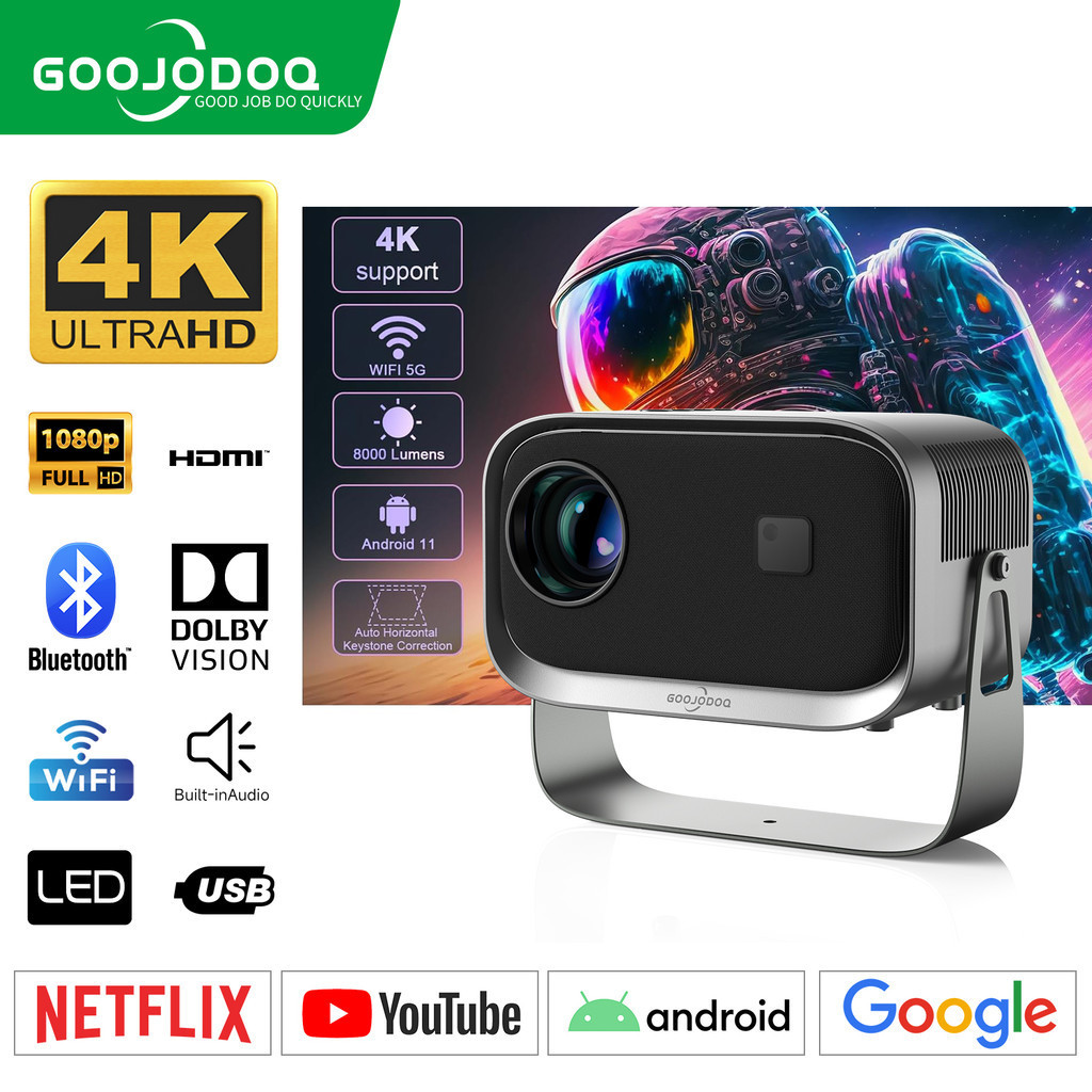 Goojodoq Wifi K Projector Full Hd P Lm Supports Android Ios