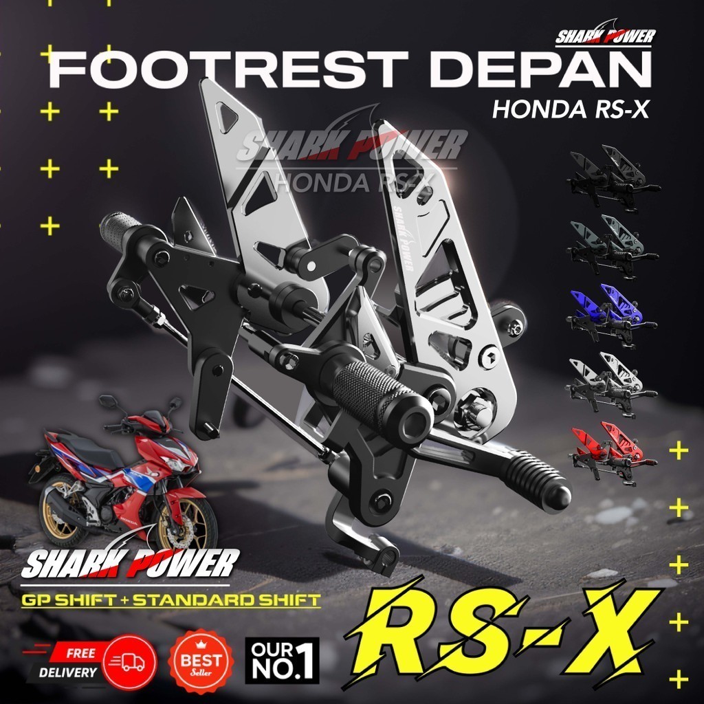 RS X Single Depan Footrest Set Shark Power I GP Shift STD Shift I PNP