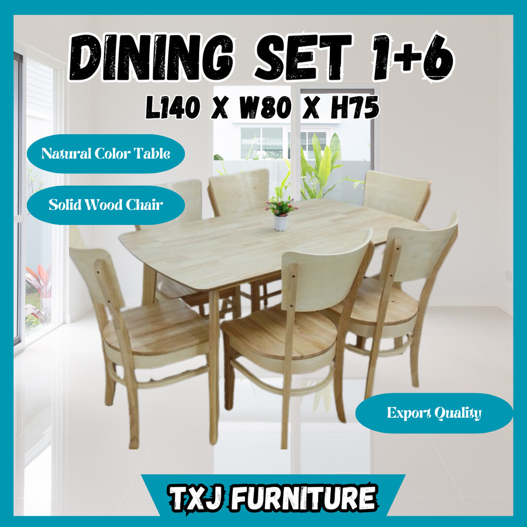 Txj Sq Dining Table Wood X Cm For Seater Meja Makan Set