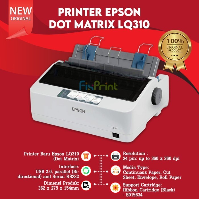 EPSON LQ310 DOT MATRIX PRINTER LQ 310 WITH 24 PIN NARROW CARRIAGE