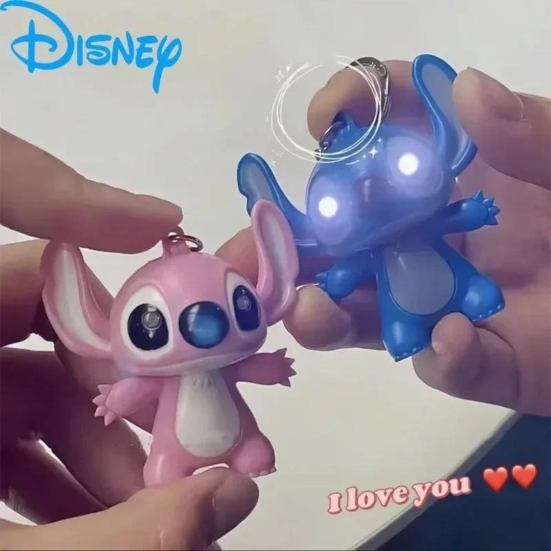 Disney Cartoon Lilo Stitch Led Keychain Stitch Model Doll Can Say I