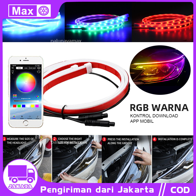 Led Light DRL Eyebrow Flexible WRGB APP 30 60cm Welcome RGB Matrix Car