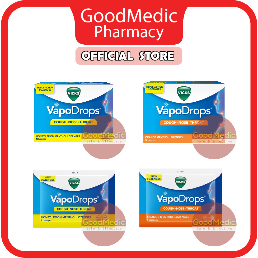 Vicks Vapodrops Cough Nose Throat Triple Action Lozenges Honey Lemon