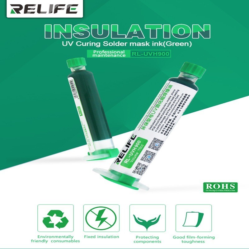 RELIFE RL UVH 900 Welding UV Green Glue Curable Solder Mask 10CC PCB