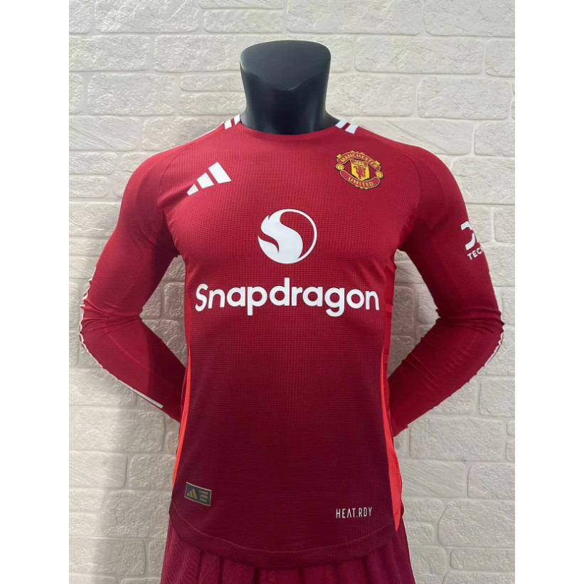 Player Version New 24 25 Manchester United Home Long Sleeve Football