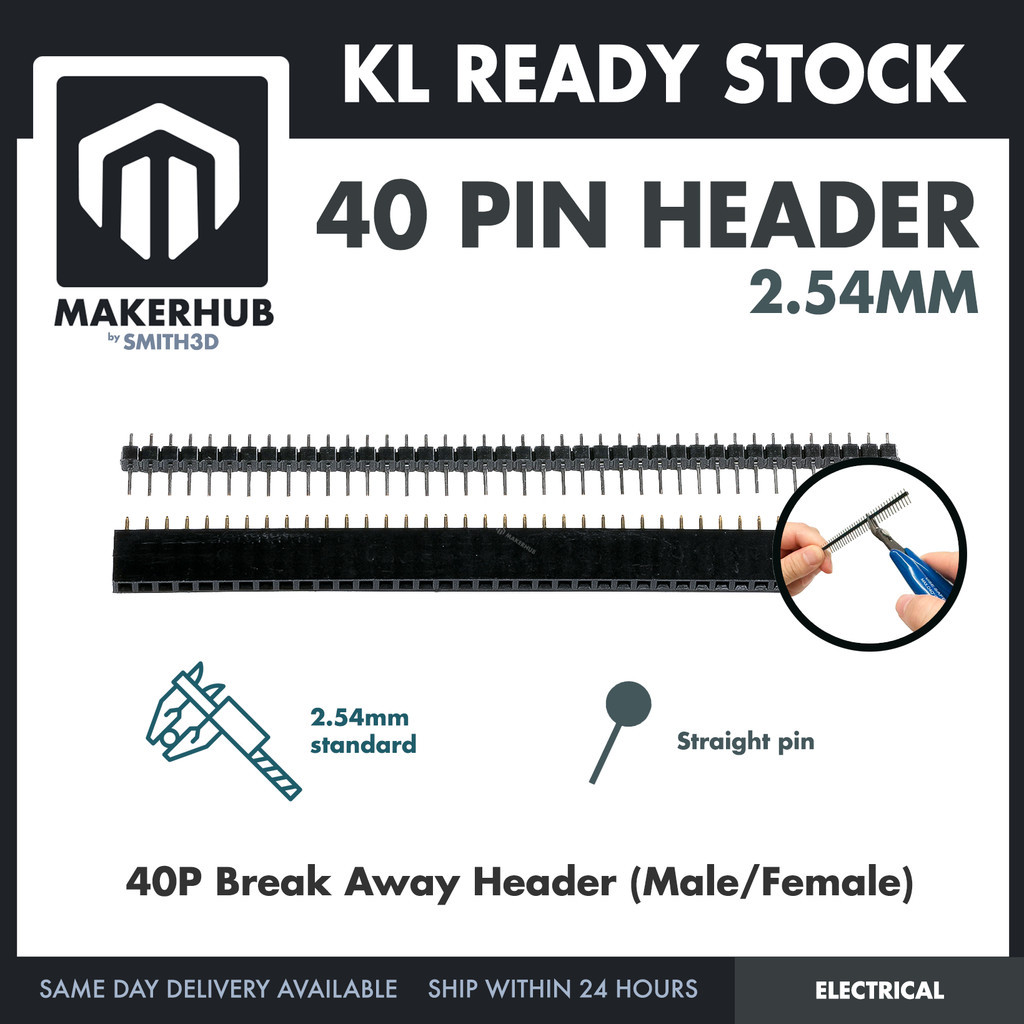 Mm Pin Header Female Male Single Row Header P Connector Shopee