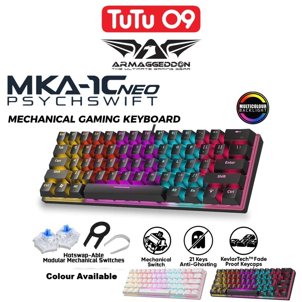 Armaggeddon MKA 1C Neo LED Backlight Mechanical Gaming Keyboard 61 Key