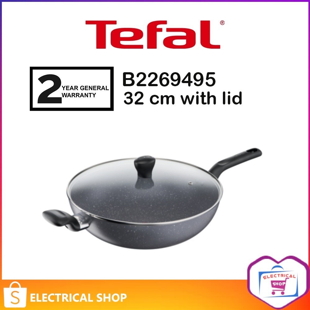 Tefal Natura Deep Frypan 26cm B2266595 Wokpan 32cm With Lid