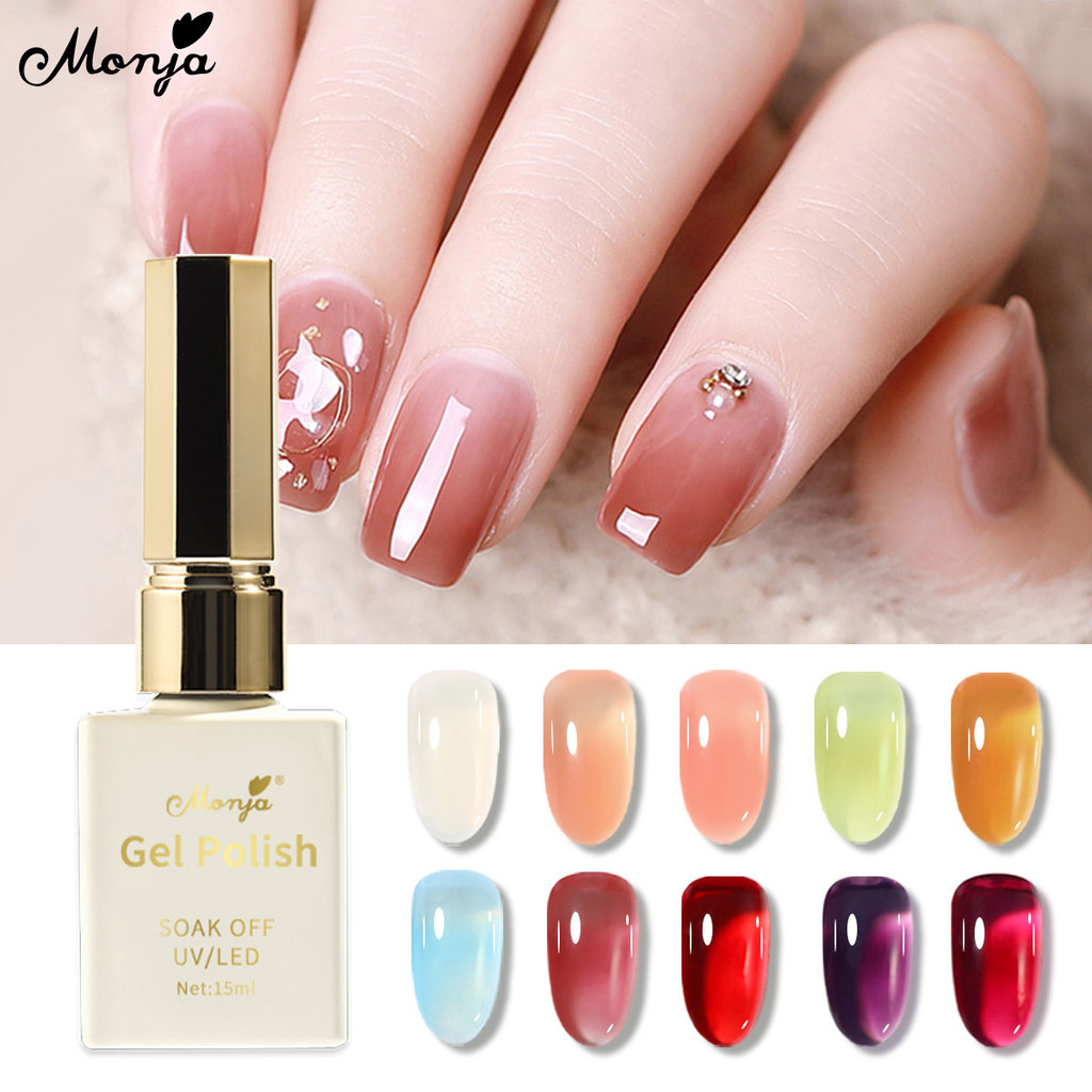 Monja Ml Jelly Nail Gel Polish Colors Ice Translucent Gel Nude