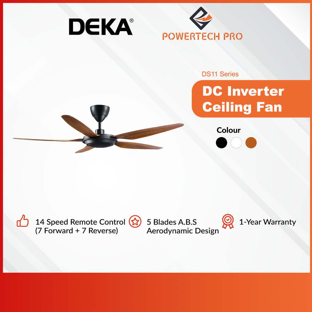 Deka Ceiling Fan With DC Motor 14 Speed Remote Control DS11 Series