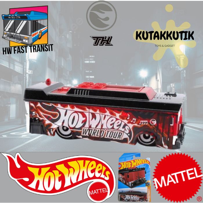 MERAH Hot Wheels Bus Aint Fare Red World Tour Lot B 2024 THR Treasure Hunt Regular HW Fast