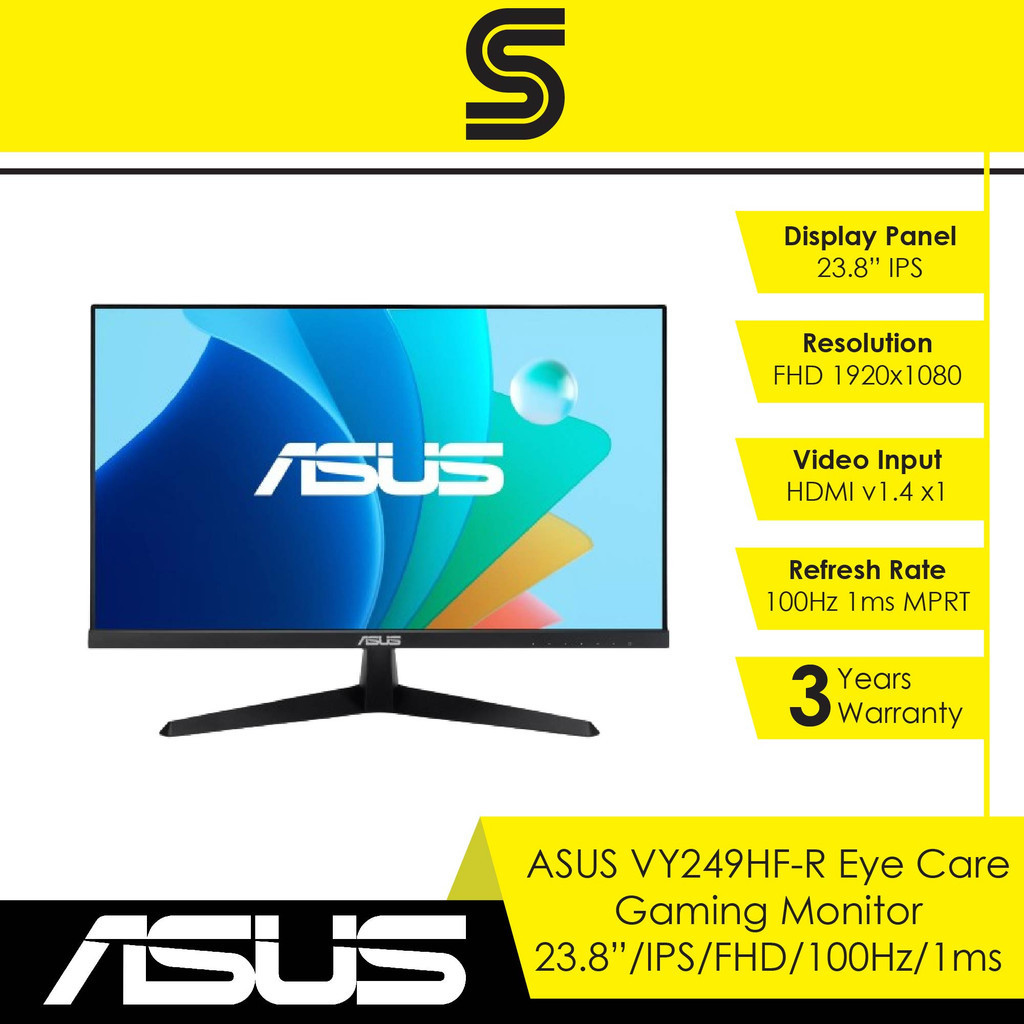 ASUS VY249HF R Eye Care Gaming Monitor 23 8 IPS FHD 100Hz 1ms