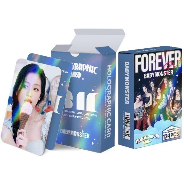 50 124pcs BABYMONSTER Holographic Lomo Cards Like That BABYMONS7ER