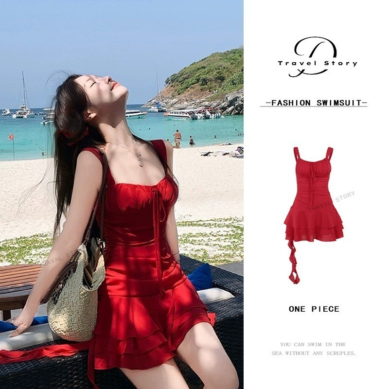 Swimsuit Female Sexy White Bikini One Piece Swimsuit Korean Style