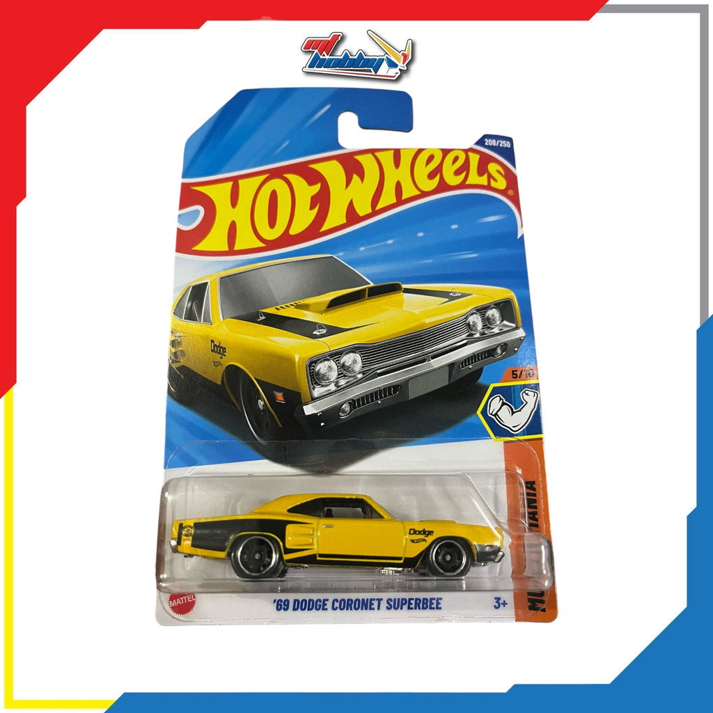 Hot Wheels 69 Dodge Coronet Superbee Yellow Shopee Malaysia