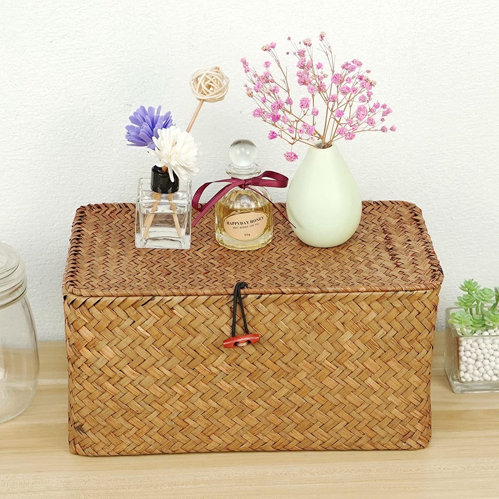 Rattan Basket Hamper Basket Bakul Mengkuang Rotan Handmade Woven Box