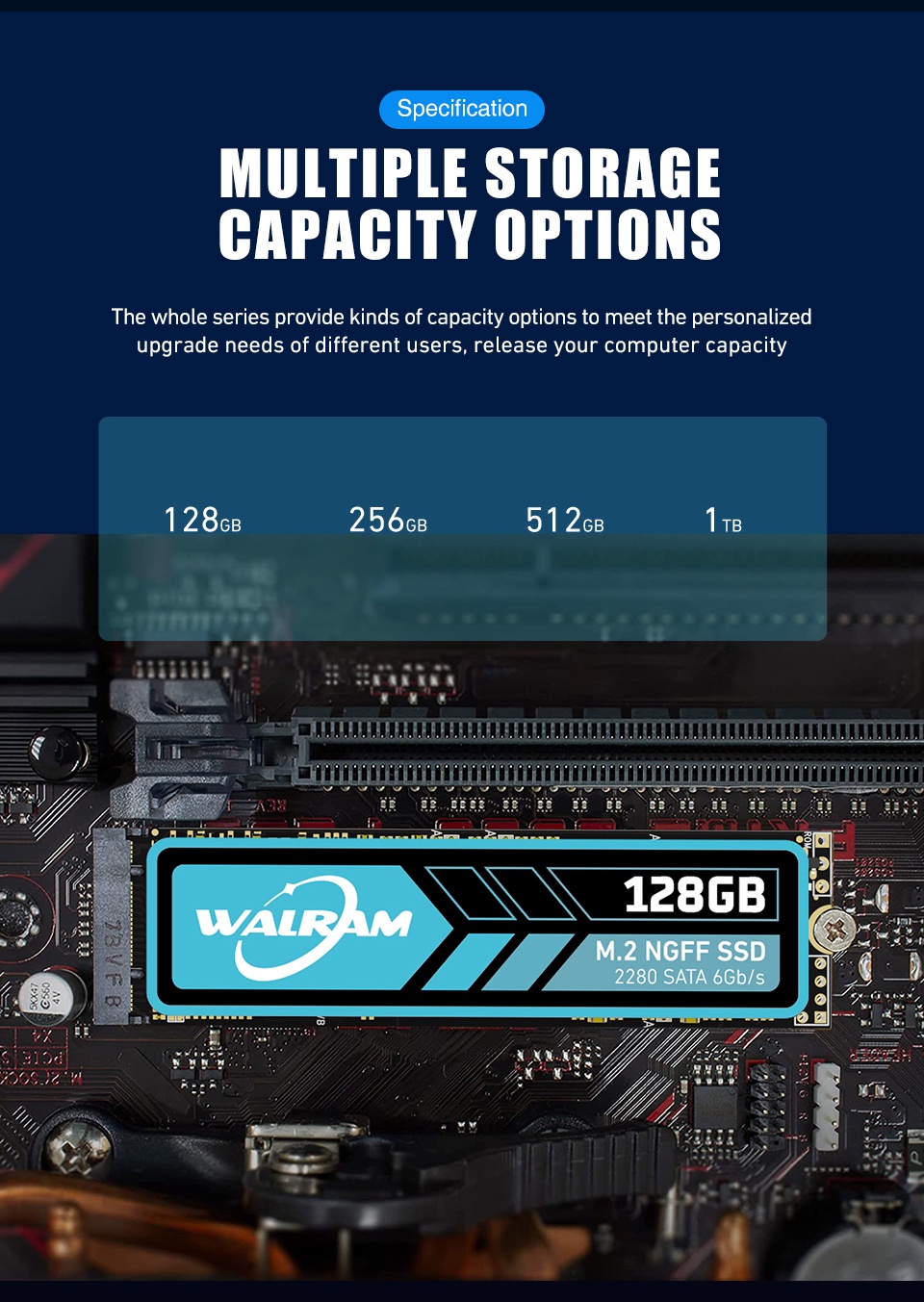 Walram M 2 2280 SATA SSD 1TB 128GB 256GB 512GB Internal Solid State