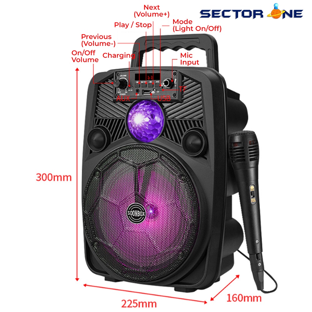 Karaoke Speaker Wireless Portable Usb Bluetooth Tws Ktv Inch S